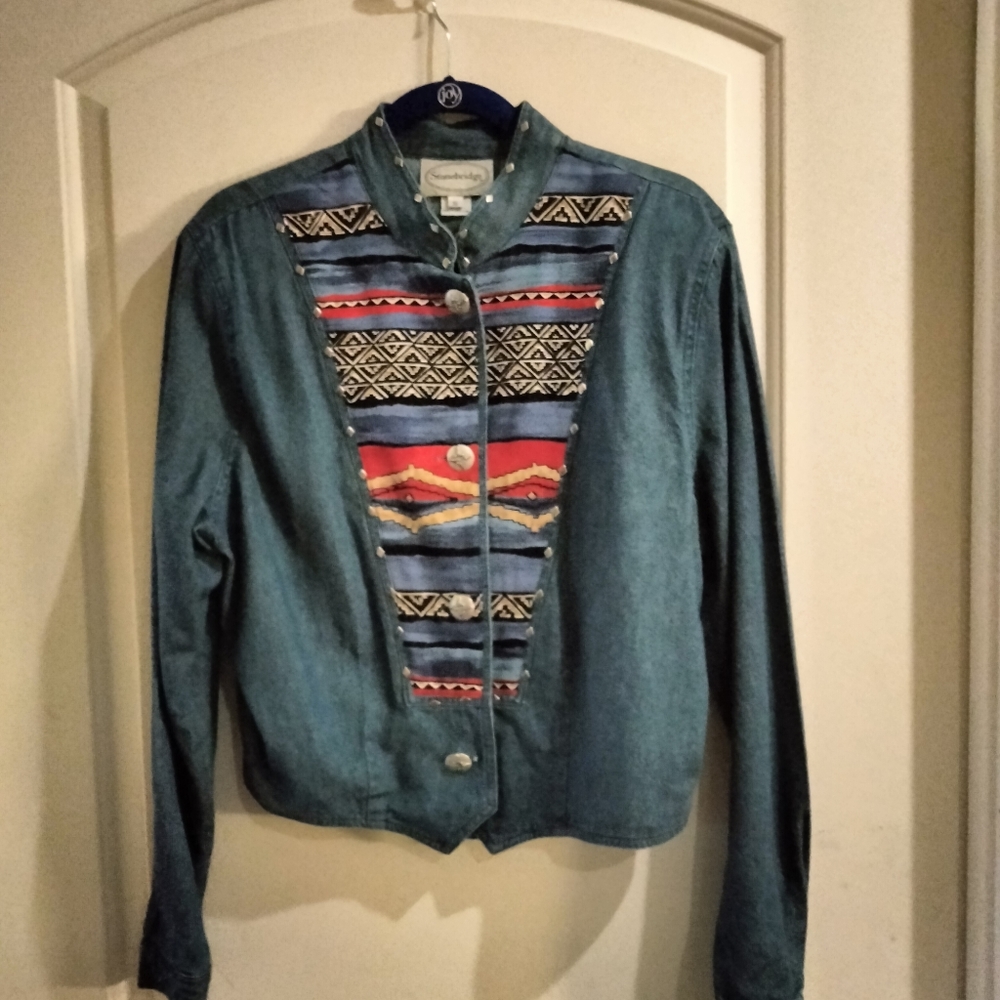 SouthWest flair denim light weight jacket.
